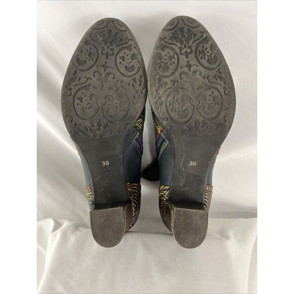 Multicolor Ankle Boots with Intricate Patterns - Picture 13 of 16